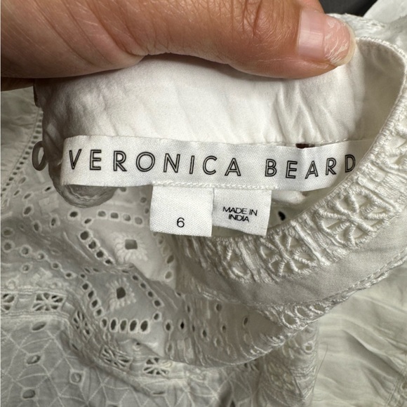 Veronica Beard Jie Eyelet and Lace Top in White - Picture 7 of 10